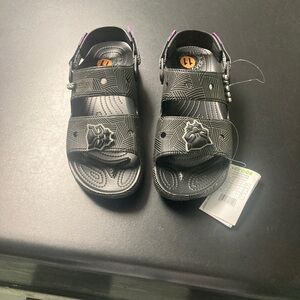 CROCS Black Panther Patterned Sandals NWT Size 11